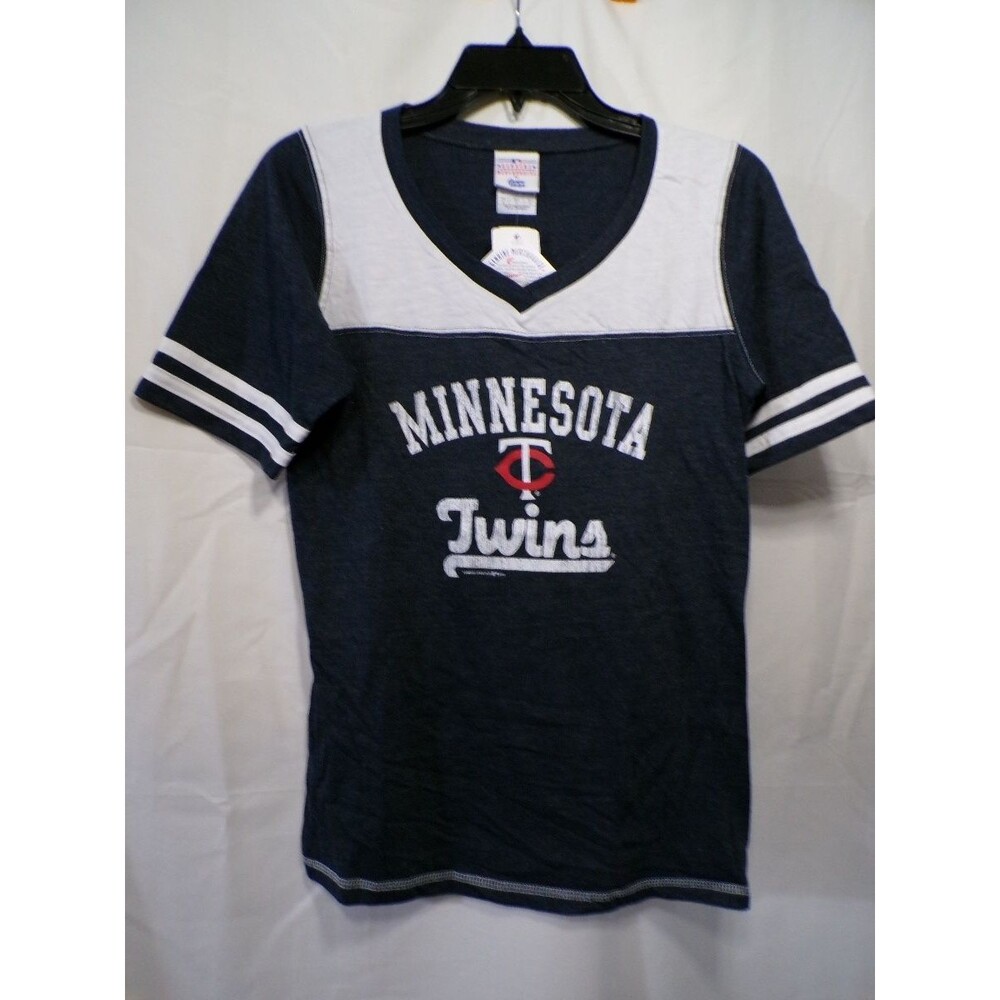 Campus Lifestyle Womens Minnesota Twins V Neck T-Shirt M Navy White